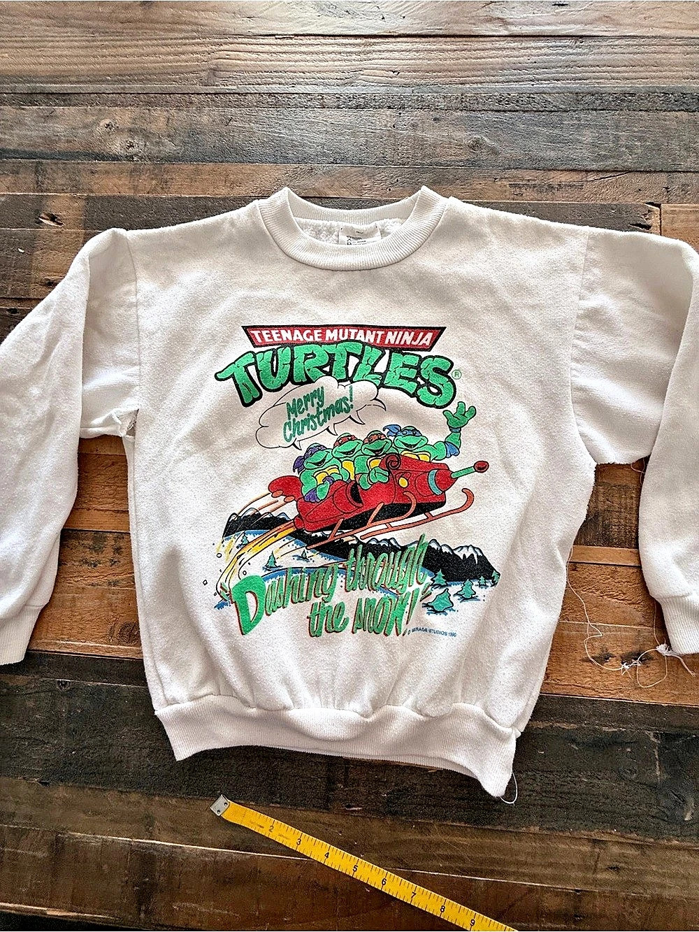 Vintage 1990 Teenage Mutant Ninja Turtles Christmas Graphic Sweatshirt